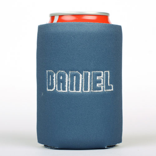 Navy Monogrammed Personalized Embroidered Can Cooler