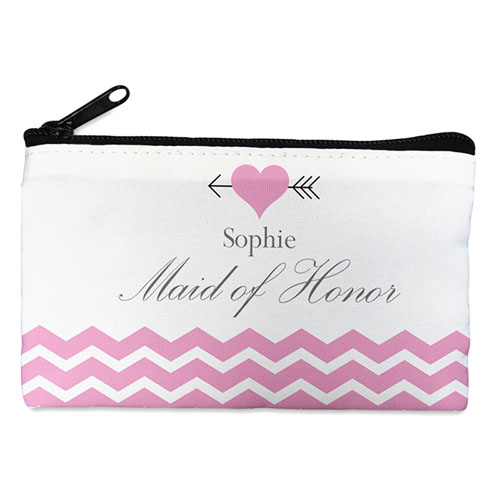 Pink Love Arrow Personalized Cosmetic Bag, 4X7