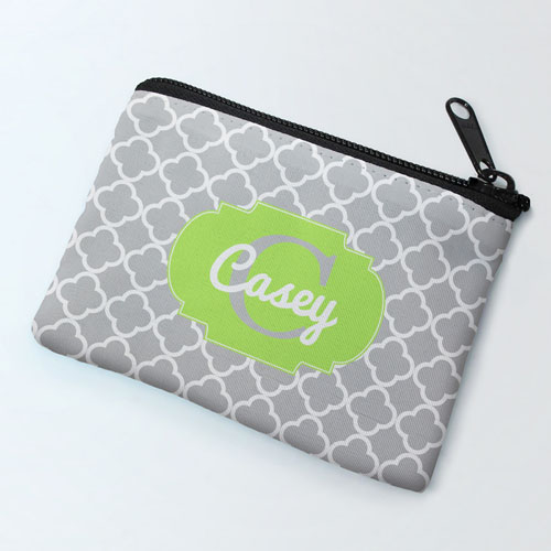 Grey Clover Lime Personalized Coin Purse
