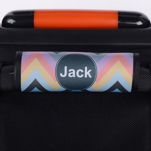 Colorful Chevron Personalized Luggage Handle Wrap
