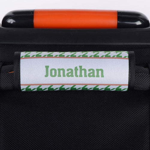 Green Houndstooth Personalized Luggage Handle Wrap