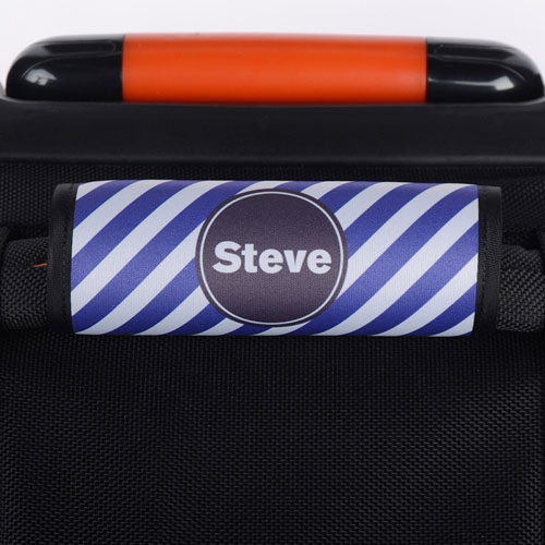 Purple Stripe Personalized Luggage Handle Wrap