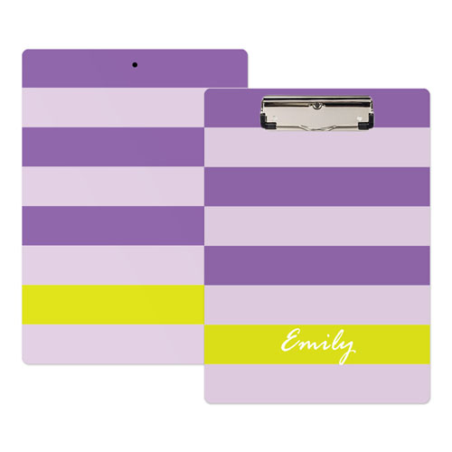 Purple Stripe Personalized Clipboard