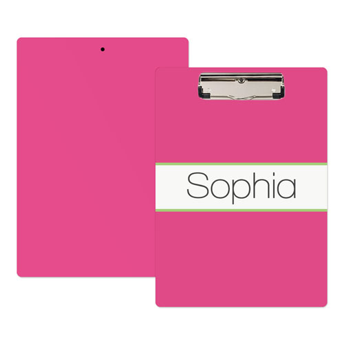 Pink Lime Stipe Personalized Clipboard