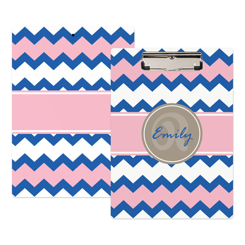 Blue Pink Chevorn Personalized Clipboard