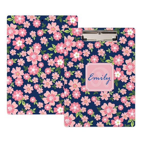 Pink Flower Personalized Clipboard