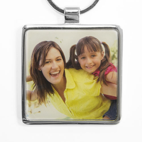 Personalized Photo Square Metal Keychain (Large)