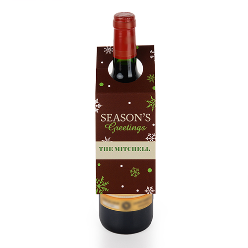 Season’s Greetings Personalized Wine Tag, set of 6