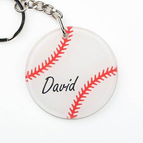 Baseball Personalized Round Acrylic Keychain