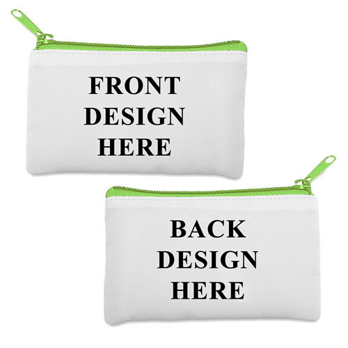 Custom Imprint 3.5X6 Cosmetic Bag Lime Zipper (Different Image)