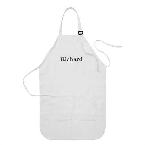 24 x 28 Personalized Embroidered Large Adult Apron, White