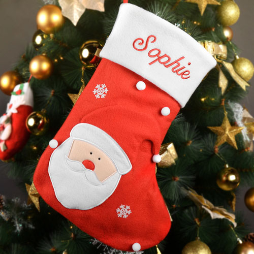Personalized Embroidered Santa Christmas Stocking