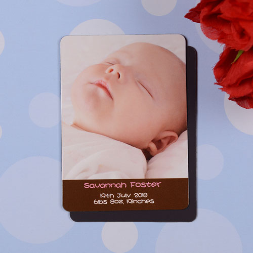 Personalized Meet Miss Coco Birth Announcement Photo Magnet