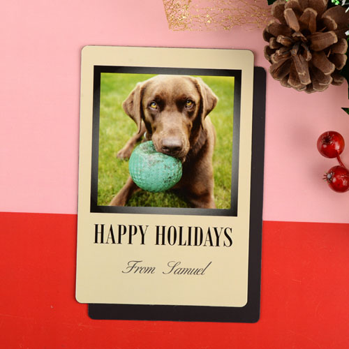 Happy Holidays Personalized Photo Magnet 4x6 Large