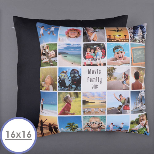 Instagram White Personalized 24 Collage Photo Pillow 16