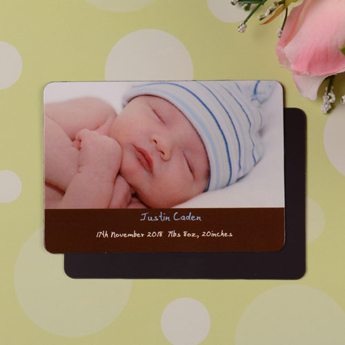 Personalized Hello Boy Coco Birth Announcement Photo Magnet
