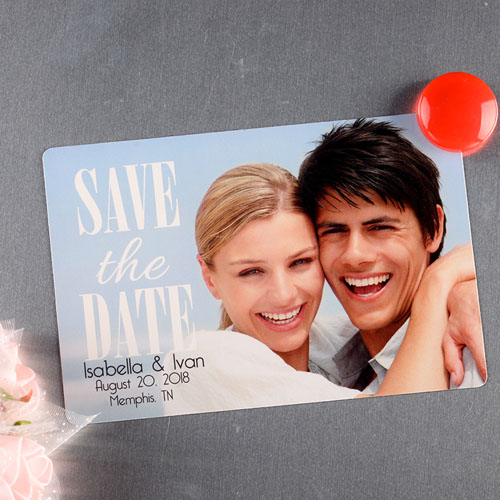 Vintage Personalized Save The Date Photo Magnet 4x6 Large