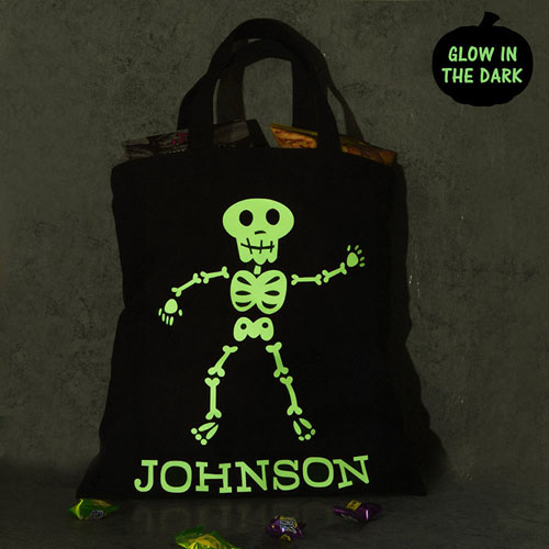 Boy Skull Glow in dark black tote bag