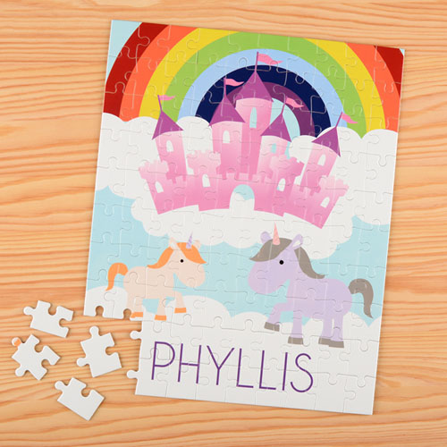 Unicorn Personalized Name Kids Puzzle, 8x10