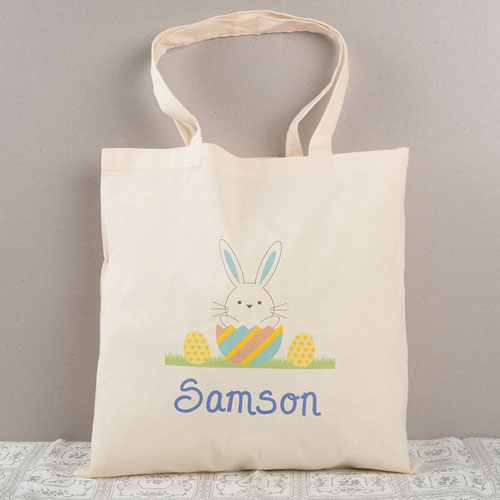 Easter Bunny Egg Personalized Tote, Boys