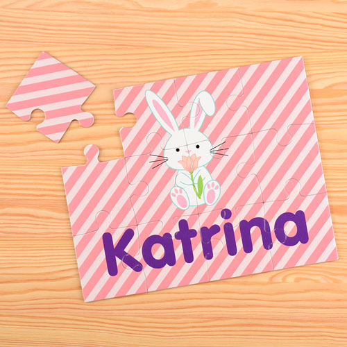 Easter Bunny Personalized Kids Puzzle