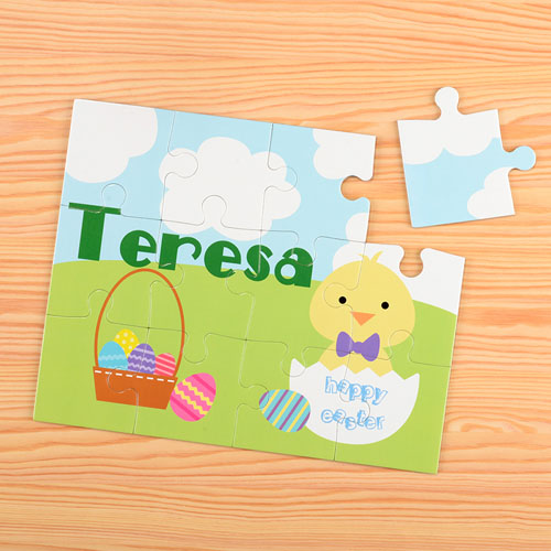 Easter Chick Personalized Kids Puzzle