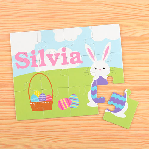 Happy Bunny Personalized Easter Kids Puzzle