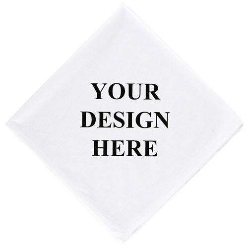 Custom Full Color Bandana Handkerchief with Text, 14x14 inch
