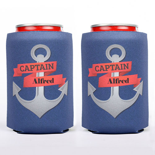 Anchor Captain Personalized Can Cooler