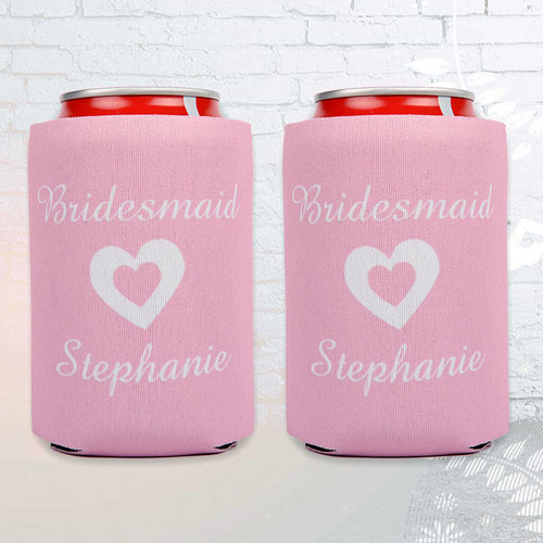 Personalized Wedding Can Cooler For Bridesmaids