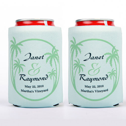 Palm Beach Wedding Personalized Can Cooler