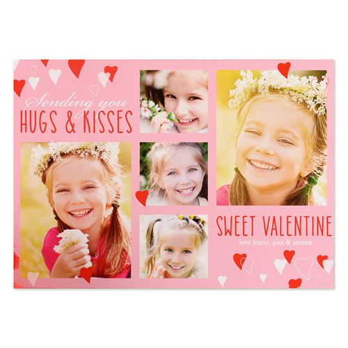 Sweet Valentine Personalized Photo Card, 5x7 flat