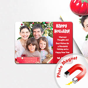 Happy Holiday Photo Magnets, Red