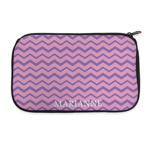 Pink Chevron Personalized Neoprene Cosmetic Bag