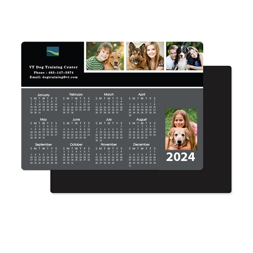 Personalized Four Collage Photo Magnet Calendar 3.5