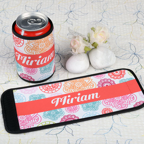 Colorful Floral Personalized Can And Bottle Wrap