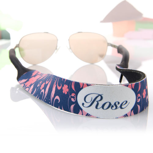 Pink and Navy Personalized Sunglass Strap