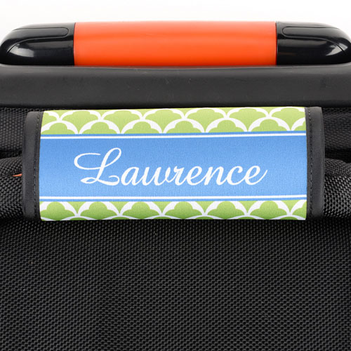 Lime Scallop Personalized Luggage Handle Wrap
