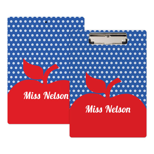Polka Dot Red Apple Personalized Clipboard