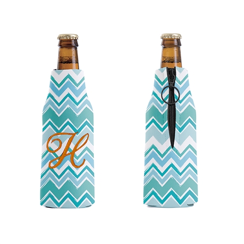 Embroidery Personalized Zig Zag Bottle Cooler