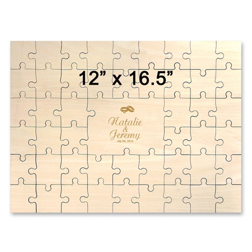 12 x 16.5 Wooden Engraved Jigsaw Puzzle Guestbook (49 pieces)