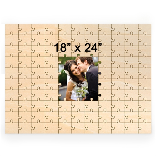 18 x 24 Personalized Printed Middle Wooden Guestbook Puzzle (99 pieces)