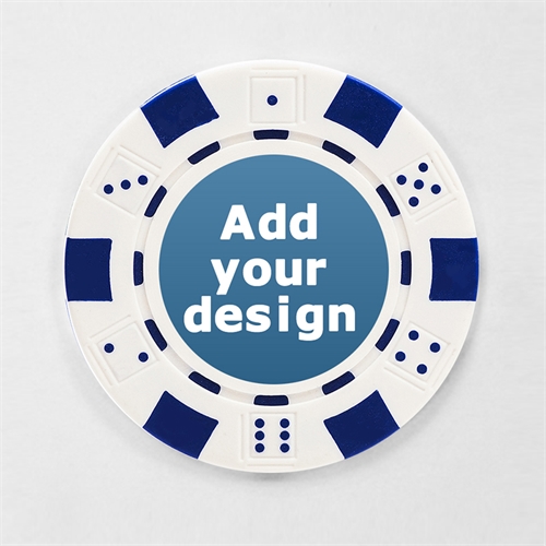 Personalized White Striped Dice Poker Chip