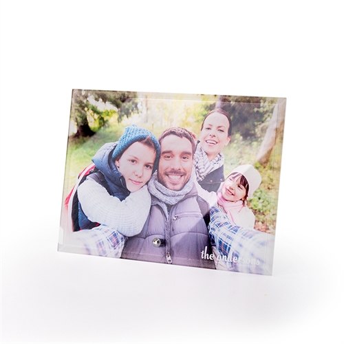 Personalized 7 x 5 Photo Glass Print with Stand, Landscape