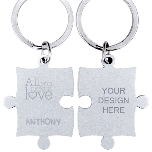 Love Quote Personalized Engraved Puzzle Keychain