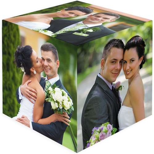 Personalized 6 Panels Wood Photo Cube