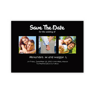 Save the Date Cards, Puppy Love Black