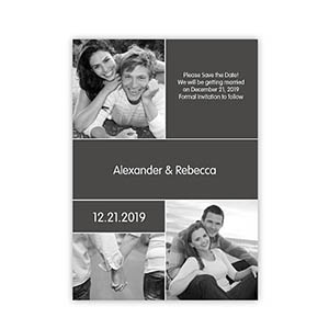 My Save the Date, 3 Pictures Collage Grey
