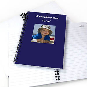 Square Photo Blue Two Title Notebook