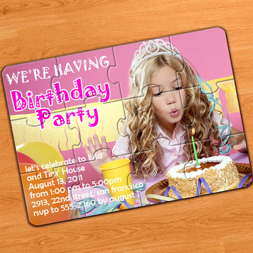 My Party 5x7 Puzzle Invitation (Include Envelopes)